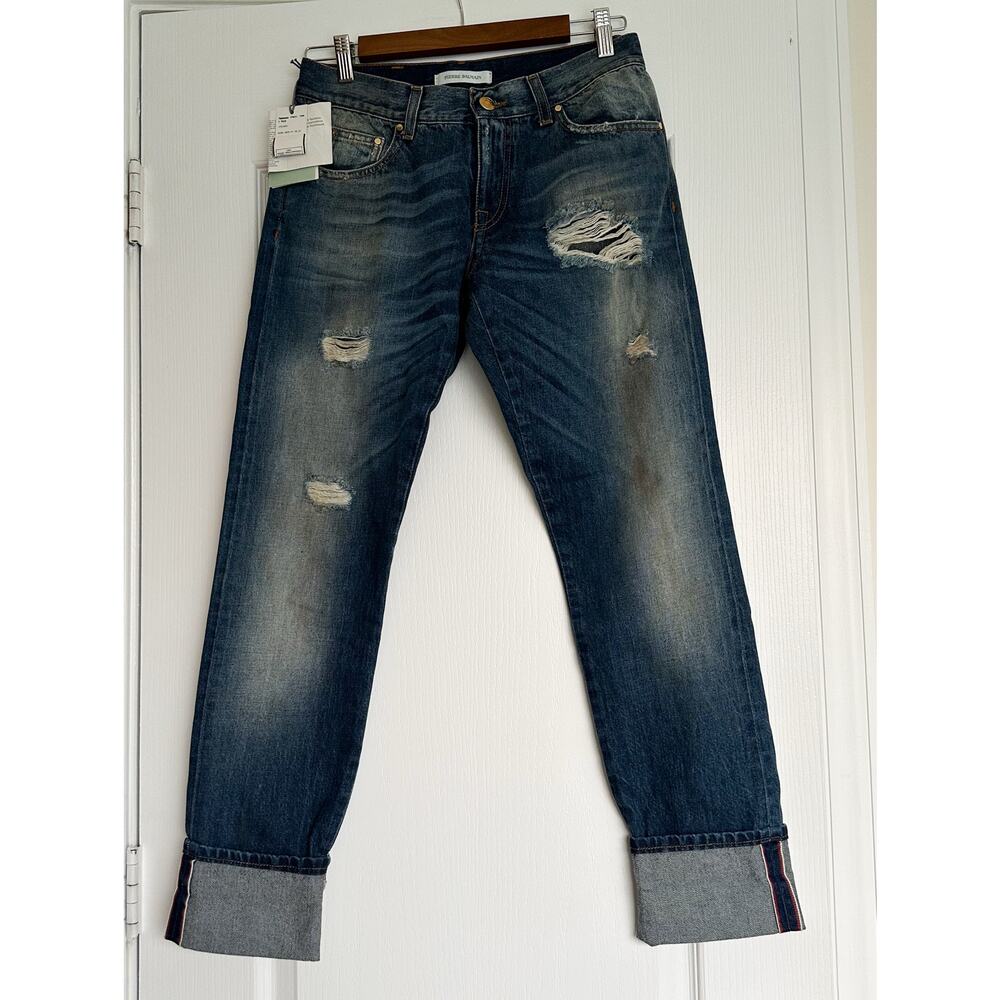 NWT PIERRE BALMAIN Distressed Jeans 27